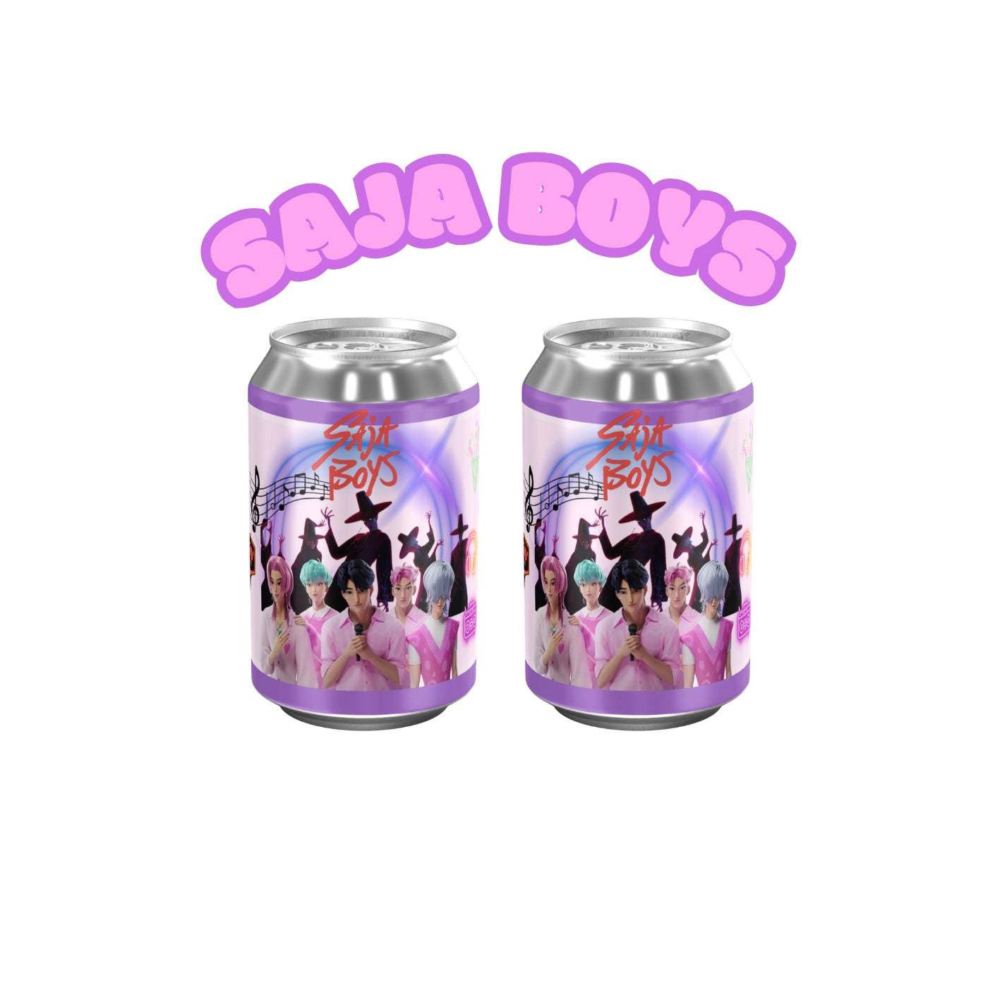 K-POP Huntrix Soda Can Wrappers | Waterproof Label Stickers | Birthday Party Upgrade (Pack of 2)