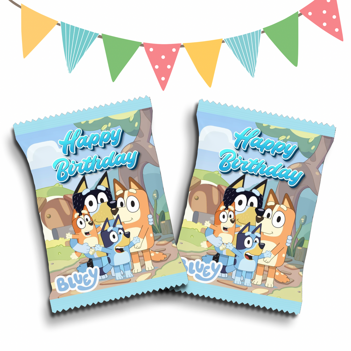 Personalised Crisps Packet | Bluey Design | Party Favours | Birthday Treat Bag (Pack of 10)
