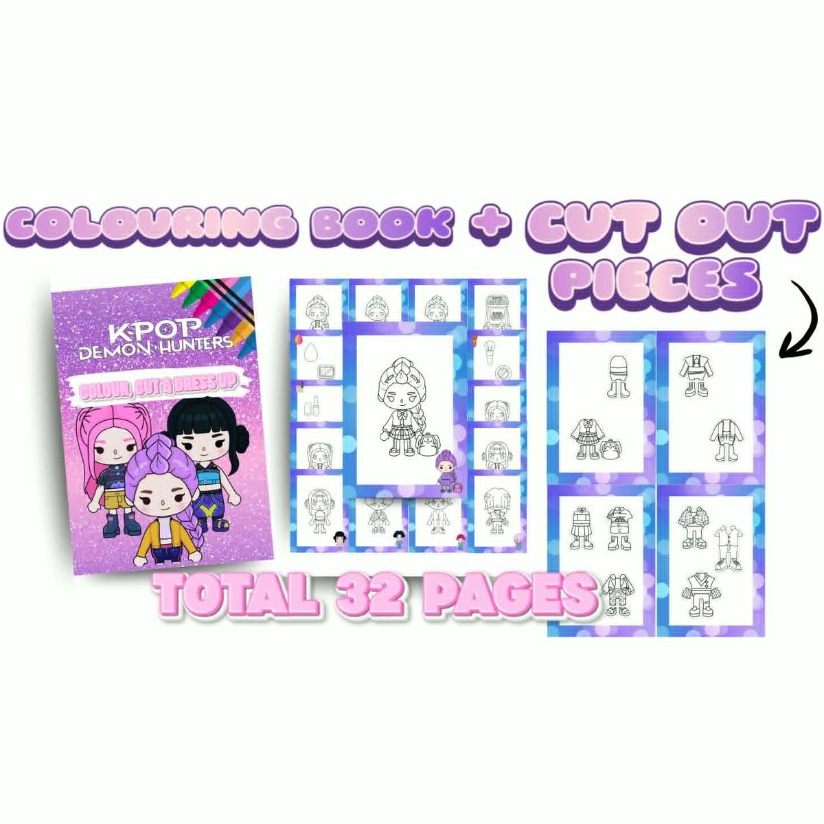 Toca-Boca Kpop Demon Hunters Velcro Book, Busy Fun Sticky Book Perfect for Kids