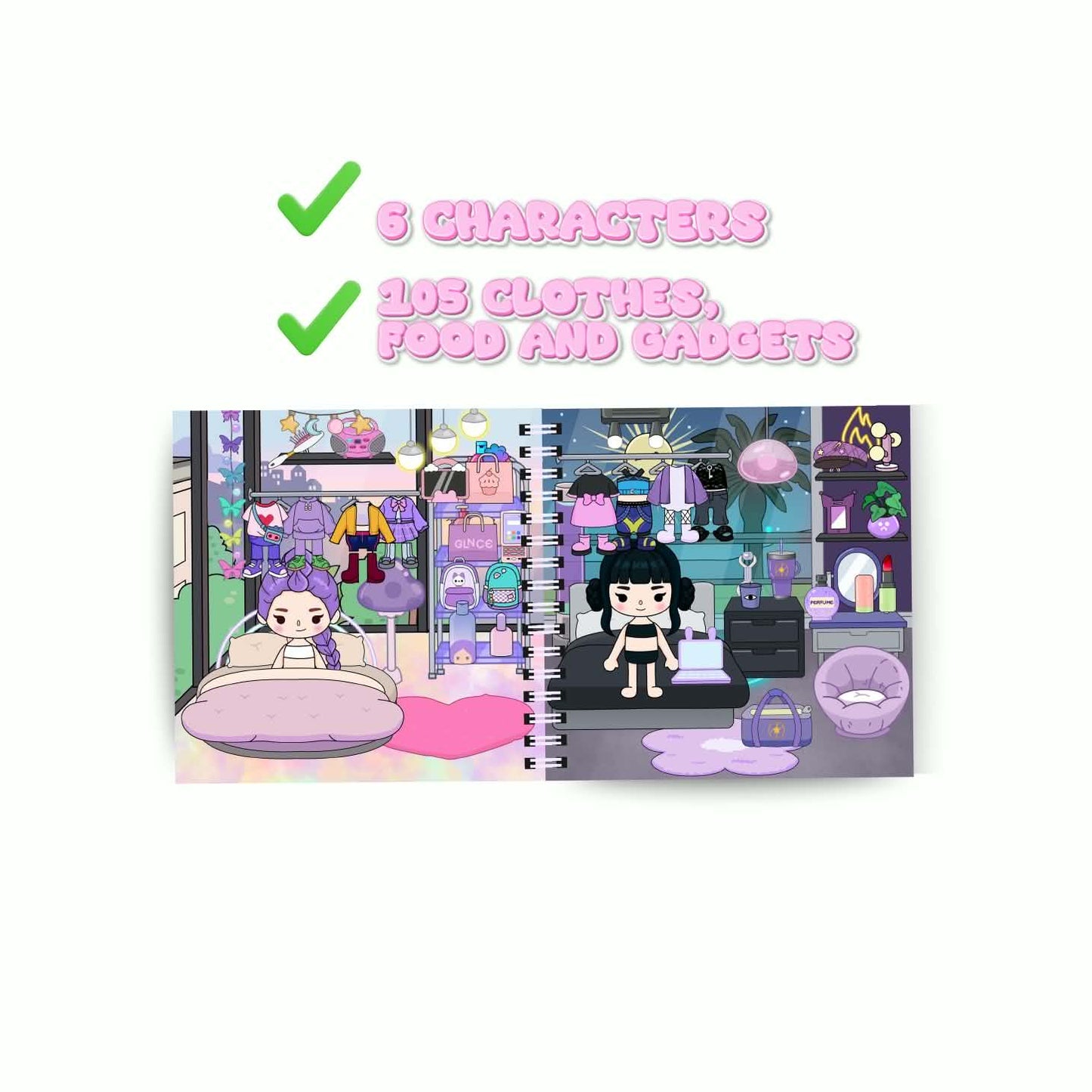 Toca-Boca Kpop Demon Hunters Velcro Book, Busy Fun Sticky Book Perfect for Kids