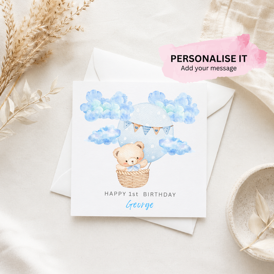 6x6 Personalised Greeting Card for Baby Girl/Boy