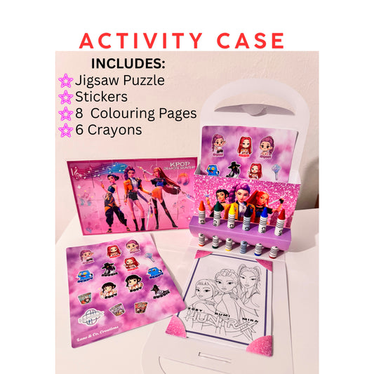 Personalised Kpop Demon Hunters Kids Activity Pack with Crayons, Puzzle, Stickers |Party Giveaways | Gift Set