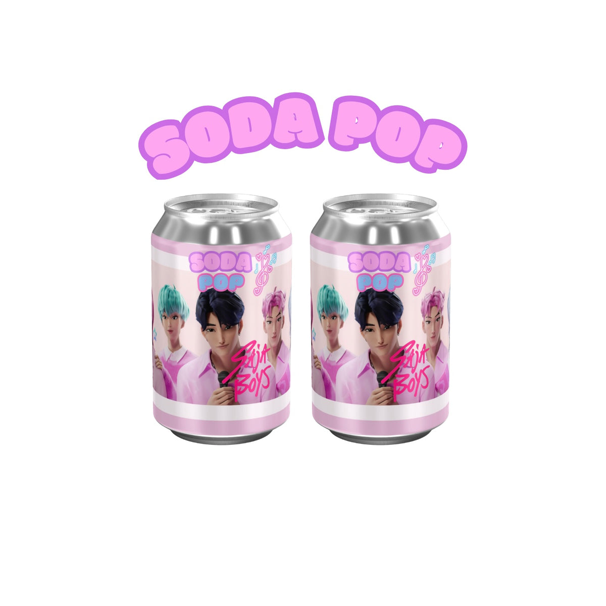 K-POP Huntrix Soda Can Wrappers | Waterproof Label Stickers | Birthday Party Upgrade (Pack of 2)