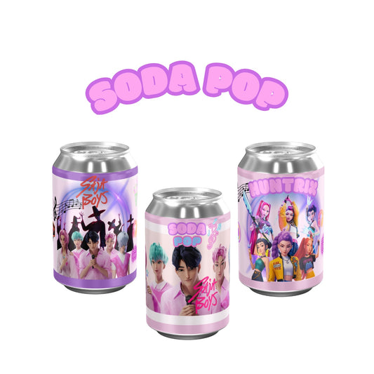 K-POP Huntrix Soda Can Wrappers | Waterproof Label Stickers | Birthday Party Upgrade (Pack of 2)