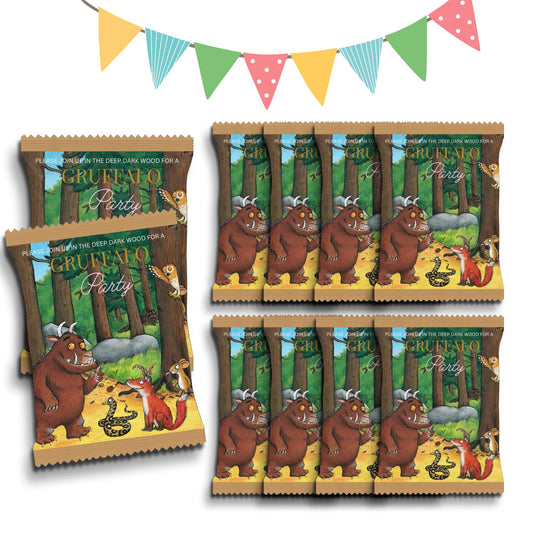 Personalised Crisps Packet | Gruffalo Design | Party Favours | Birthday Treat Bag (Pack of 10)