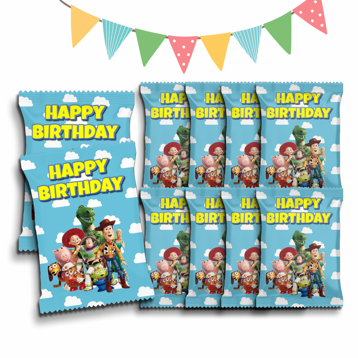 Personalised Crisps Packet | ToyStory Design | Party Favours | Birthday Treat Bag (Pack of 10)